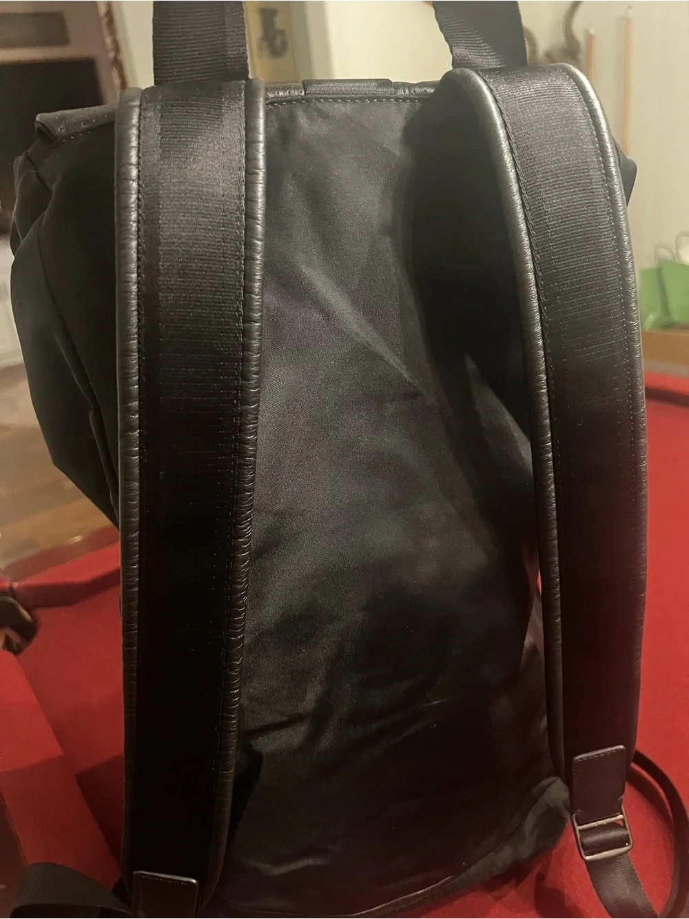 COACH Terrain Trek Pack Perforated Leather Men's Backpack - Black